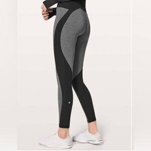 Lululemon Train Times 7/8 Pant *Blocked 25" Black / Heathered Black- Size 8
